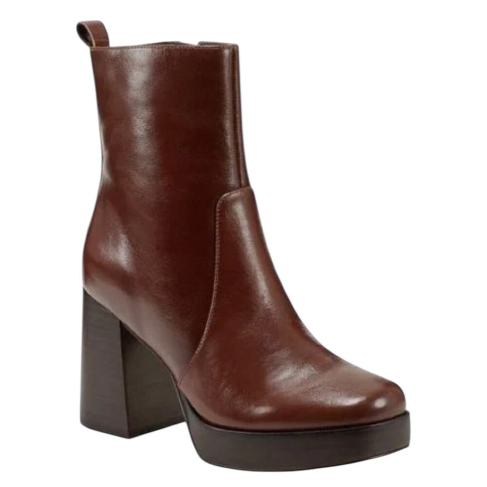 Marc Fisher Marysa Block Heel Platform Bootie
In Brown size 9